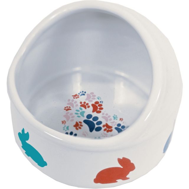 Boon Konijnen Eetbak Anti-mors Steen Wit Met Pastel Print, 12 cm.