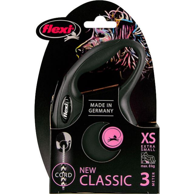 Flexi Rollijn CLASSIC  Cord  XS  Zwart  - 3 meter