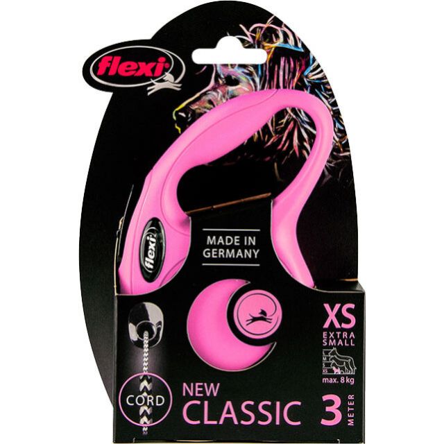 Flexi Rollijn CLASSIC Cord  XS Roze  - 3 meter