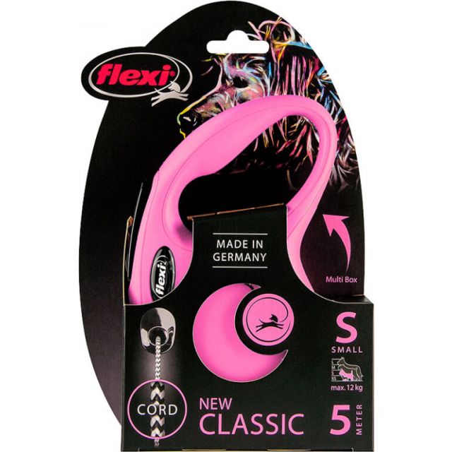 Flexi Rollijn CLASSIC Cord Small Roze -5 meter