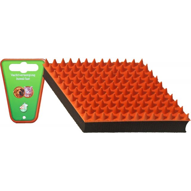 Boon Massageborstel Rubber Oranje/Zwart, 15 cm.