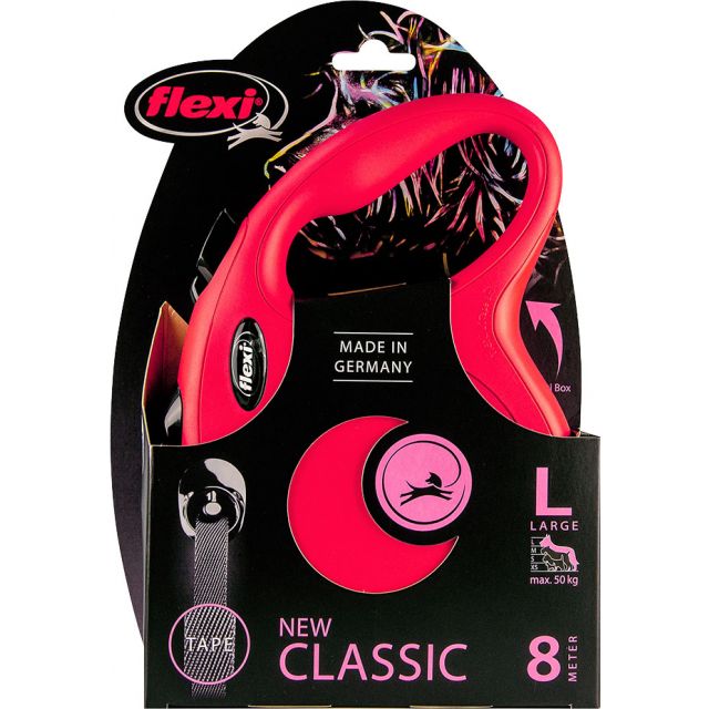 Flexi Rollijn CLASSIC Tape Rood Large - 8 mtr