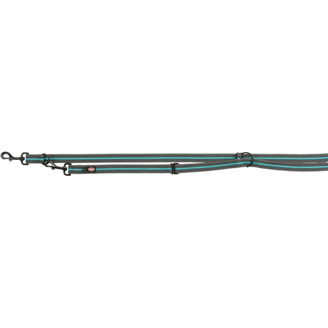 Trixie  Fusion Verstelbare Riem S-L :2,00m/17mm Grafiet/ Oceaan Blauw