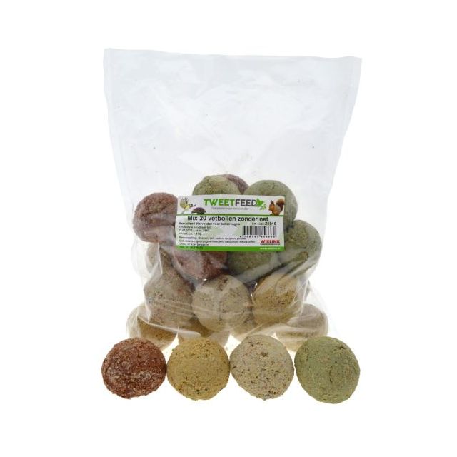 Tweetfeed Mezenbollen Mix Zonder Net -20 stuks   OP=OP