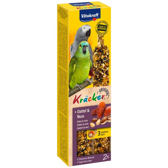 Vitakraft Papegaaien Kracker Dadel & noot -2 in 1