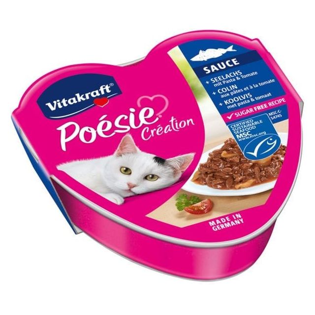 Vitakraft Poesie Koolvis, Pasta & Tomaat in Saus -85 gram