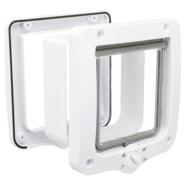 Trixie 4-Weg Kattenluik Met Tunnel Wit -22x20 cm