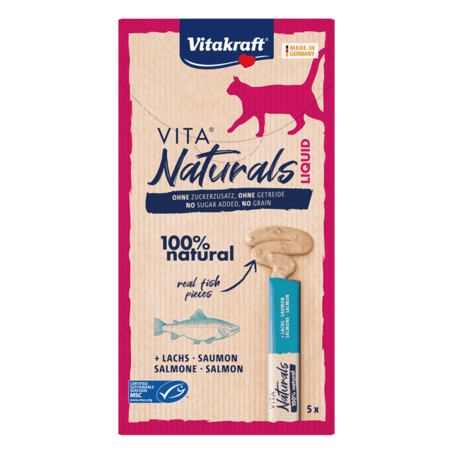 Vitakraft Naturals Liquid Snack Zalm -5 stuks