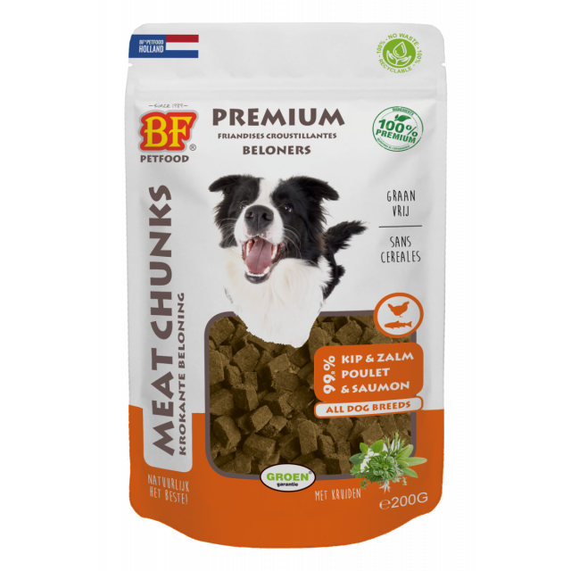 Biofood Meat Chuncks Kip & Zalm  -200 gram