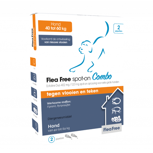 Flea Free Spot-On Combo Hond -40-60 kg -2 pip