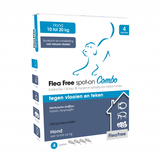 Flea Free Spot-On Combo Hond -10-20 kg - 4 pip