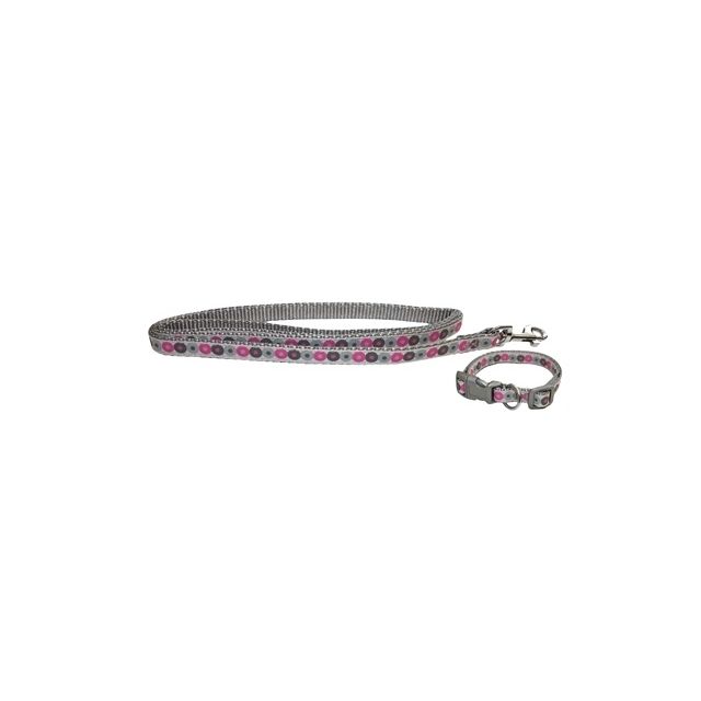 Little Rascals Puppy Halsband met Lijn Roze - 22,5-36 cm