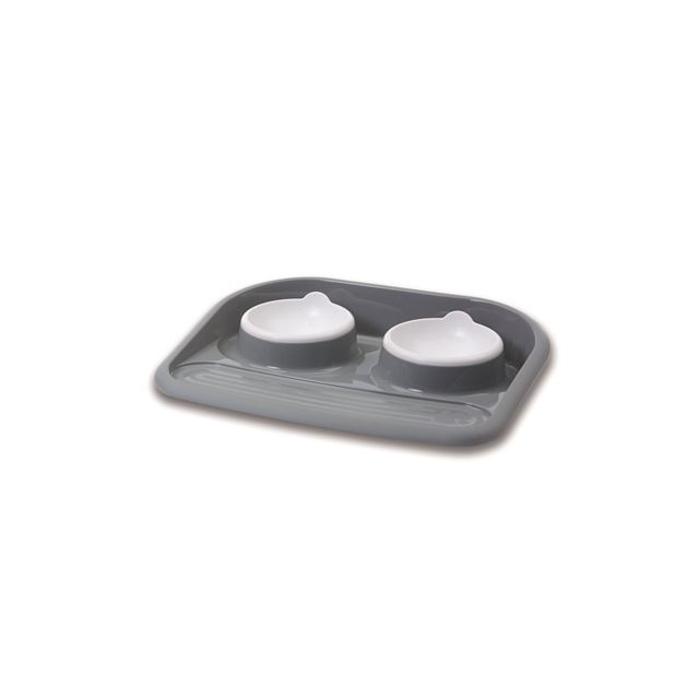 Savic Butler Voerbak & Drinkbak met Plateau & Antislip Voetjes - 2x300 ml