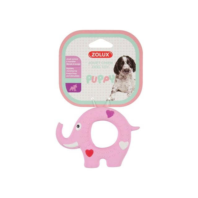 Zolux Puppyspeelgoed Latex Olifant Roze -11,5x2x8 cm