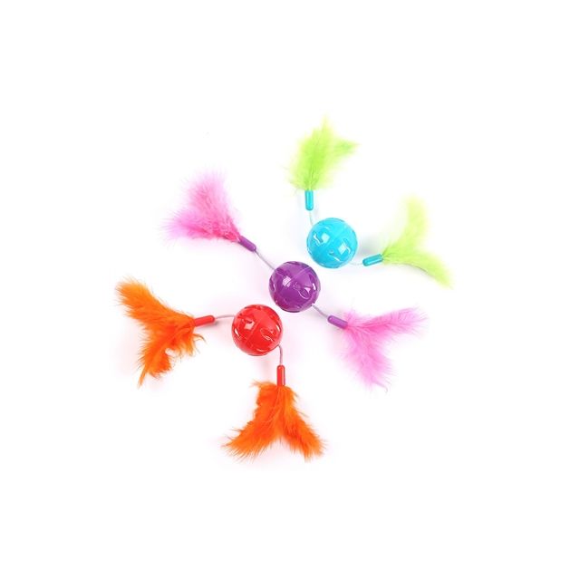 Happy Pet Cat 'N' Caboodle Feather Twizzlers Assorti -22x15x5 cm / 3 stuks