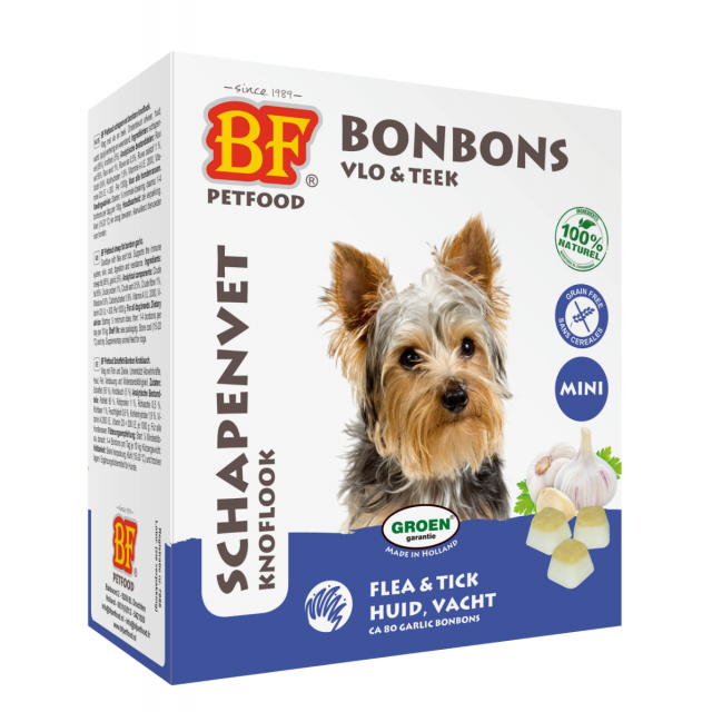 Biofood Schapenvet Mini Bonbons Knoflook - 80 stuks