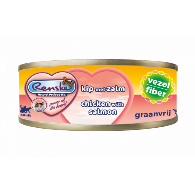 Renske Vers Kat kip Met Zalm - Vezels -70 gram